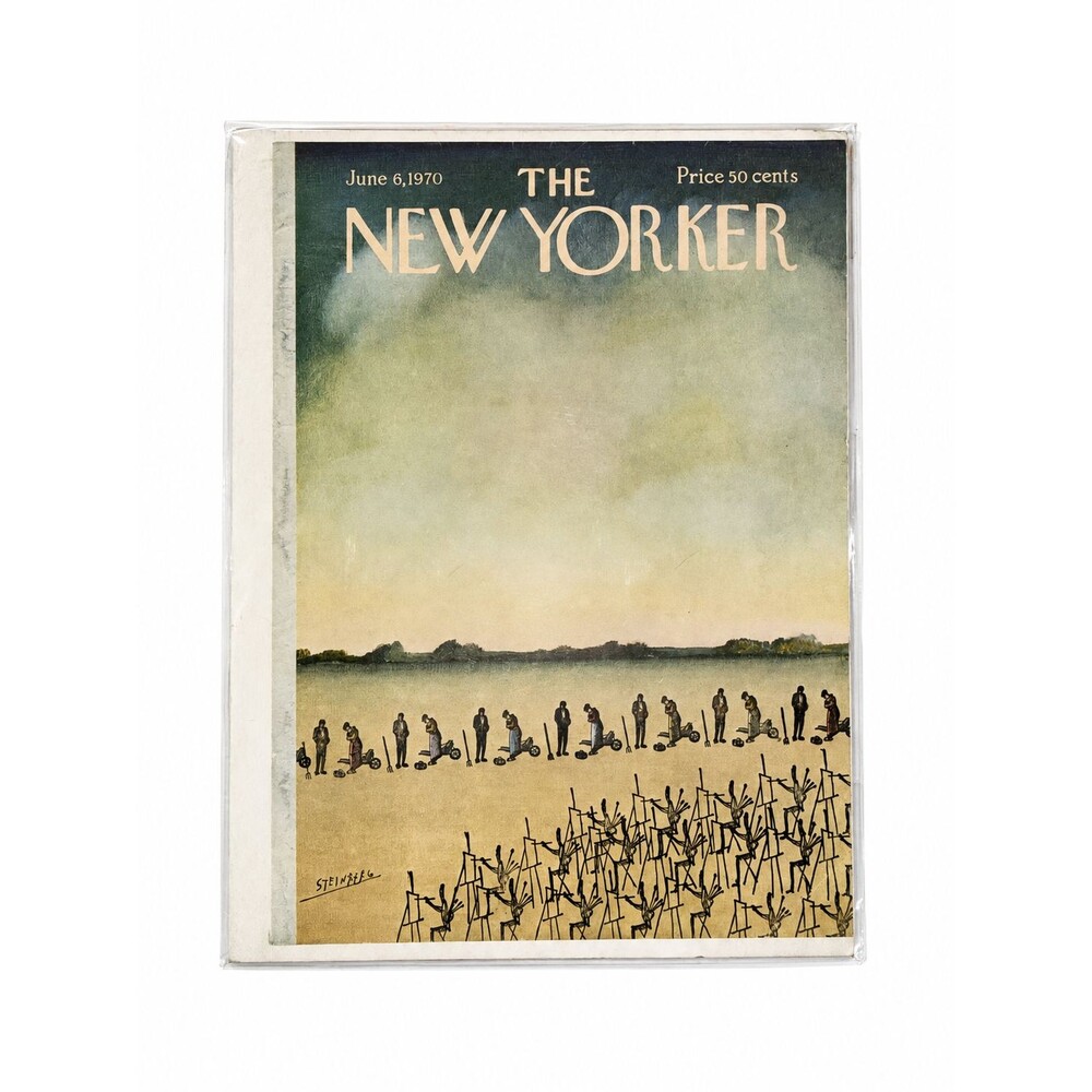 June 6 1970 New Yorker Saul Steinberg Golf Art Original Cover Mounted
